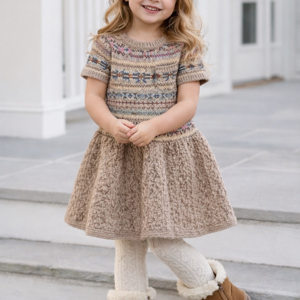 Ralph Lauren Girls Fair Isle Sweater Dress 4T Wool Blend Knit